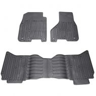 Motor GZYF 3PCS Front and Rear Rubber Floor Mat for Dodge Ram 1500 2500 3500 4500 2009-2018 Crew Cab, Custom Fit