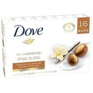 DOVE MEN + CARE Shea Butter Bar Soap, 3.5 oz Each, 16 Bars Vanilla 64 Ounce