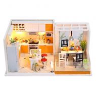 Vibola Dollhouse Kit,Exquisite DIY House Miniature Dollhouse Kits Kitchen Room,Puzzle House Furniture Craft Kits for Boyfriend & Girlfriend Birthday Gifts