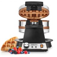 Crux Double Rotating Belgian Waffle Maker with Nonstick Plates, Stainless Steel Housing & Browning Control, black (14614)