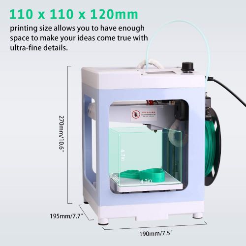  IS Icstation Mini Desktop 3D Printer, Entry Level Integrated FDM 3D Printer with 1.75mm PLA Filament, Fully Assembled, TF Card, Removable Magnetic Build Plate, for Teens DIY STEM Proj