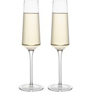 [아마존베스트]Cystone Crystal Champagne Glasses-Long Stem Champagne Flutes Set of 2，Hand Blown Lead-Free, Classic 6.4 Oz Modern Elongated Champagne Flute Glass for Party Weddings Christmas Birthday Toas