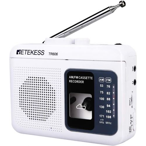  [아마존베스트]Retekess TR606 Cassette Player with Portable AM FM Radio Walkman Tape Player Recorder Support Standard 3.5mm Earphone Long Antenna