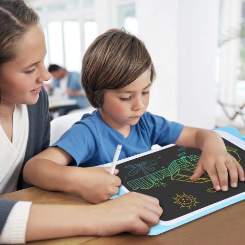  [아마존베스트]AGPTEK Colourful Writing Board LCD Childrens 12 Inch Screen, Electronic Writing Tablet with Brighter Writing, Digital Drawing Board with Anti-Clearance Function, Children Blue