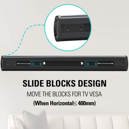  Mounting Dream Soundbar Mount with Easy Access Design for SONOS Beam, SoundBar Bracket with Sliding Block Fits TV up to VESA 600x400mm, Compatible with The Beam Constructed of Duty