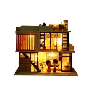 KUGIN Two-Story Creative DIY House Greenhouse Craft kit Combination Assembly DIY Toy House with Furniture and Accessories