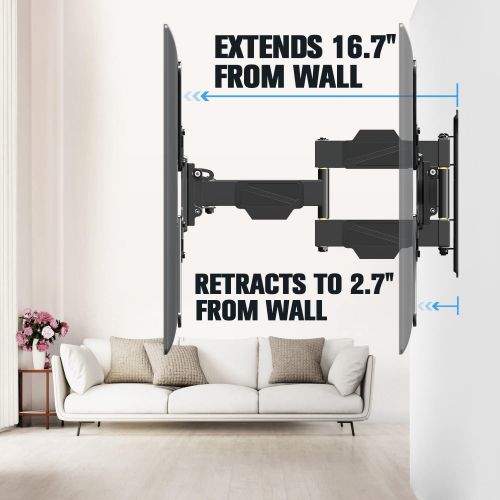 [아마존베스트]Mounting Dream Full Motion TV Mount for 26-55 Inch TVs, Wall Brackets for Flat Screens Plus Swivel, Tilt and Extends 16.7 Inch with Cable Management - Articulating Mount Fits Singl