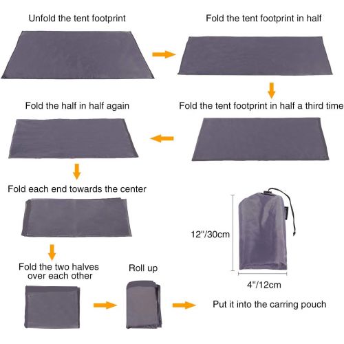  REDCAMP Waterproof Camping Tarp - 36x83/55x83/71x83/82x82/95x83, 4 in1 Multifunctional Tent Footprint for Camping, Hiking and Survival Gear, Lightweight and Compact