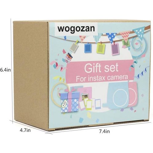  WOGOZAN Accessories Bundle Kit for Fujifilm Instax Mini 9 8 Instant Film Camera Leather Case Suit with Case, 3 Inch Photo Album, Filters and Other Items Compatible (Cat)