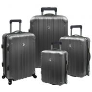 Travelers Choice New Luxembourg Hard-Shell Luggage Collection, Large, 4-Piece, Titanium