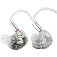 Linsoul Kiwi Ears Orchestra Lite Performance Custom 8BA in-Ear Monitor IEM with Detachable 4-core 7N Oxygen-Free Copper OFC Cable, Handcrafts Faceplate for Audiophile Studio Musician(Clear)