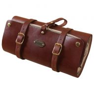 Col. Littleton Leather Mens Shaving Dopp Kit Case Hanging Toiletry Roll Brown USA Made No. 2