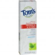 Toms of Maine Propolis & Myrrh Natural Fluoride Free Toothpaste, Spearmint 5.5 oz (155 g)...