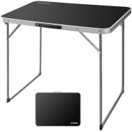 FUNDANGO Folding Camping Table Lightweight Desk Portable Handle, Reinforced Steel Frame, Easy to Carry and Clean, Great for Outdoor Picnic Beach Backyard