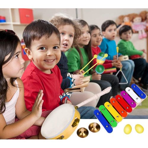  [아마존베스트]Toddler Musical Instruments Toys- Smarkids Premium Accurately Tuned Percussion Musical Instruments for Kids Children Educational Toy Set for Boys& Girls with Xylophone Flute Tambou