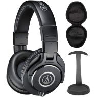 Audio-Technica ATH-M40X Professional Headphones Bundle with Knox Gear Aluminum Stand and Hard Shell Case Bundle (3 Items)