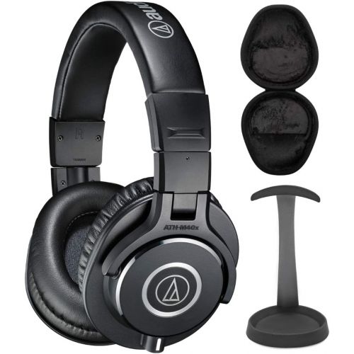 오디오테크니카 Audio-Technica ATH-M40X Professional Headphones Bundle with Knox Gear Aluminum Stand and Hard Shell Case Bundle (3 Items)
