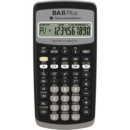  Texas Instruments BA II Plus Financial Calculator, Black