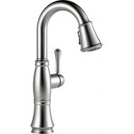 DELTA FAUCET Delta Faucet Cassidy Single-Handle Bar-Prep Kitchen Sink Faucet with Pull Down Sprayer and Magnetic Docking Spray Head, Arctic Stainless 9997-AR-DST