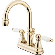 Nuvo ES2612PL Elements of Design Madison 2-Handle 4 Center Set Lavatory Faucet with Brass Pop-Up, 4-7/8, Polished Brass