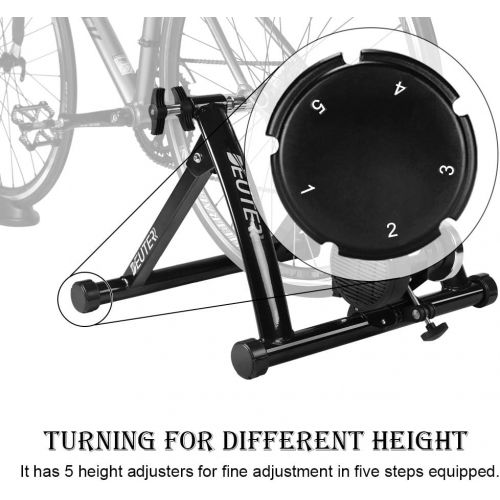  [아마존베스트]Deuter Bike Trainer, Magnetic Bicycle Stationary Stand for Indoor Exercise Riding, Portable, Quick Release Skewer & Front Wheel Riser Block Included
