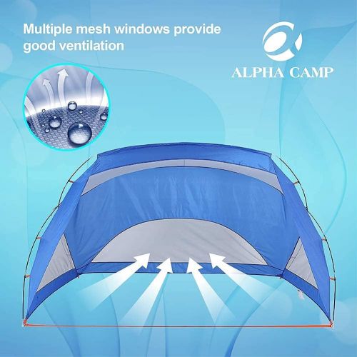  ALPHA CAMP 3 Person Sports/Beach Shelter Easy Up Sun Shade - 9’ x 6’