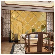 LICSE 3D Mirror Stickers Wall Decor for Living Room (Gold, 19.68X19.68/50cmx50cm)