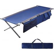 [아마존베스트]PORTAL Folding Portable Camping Cot 83 XL Pack-Away Tent Sleeping Cot Bed with Side Pockets, Carry Bag and Side Pockets Included