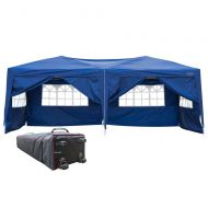 VINGLI 10X20 Feet Pop Up Canopy,Instant Tent, Folding EZ Up Canopy Tent,Patio Event Gazebo Beach Tent,UV Coated&Waterproof, Bonus Wheeled Carry Bag (10x20 feet)