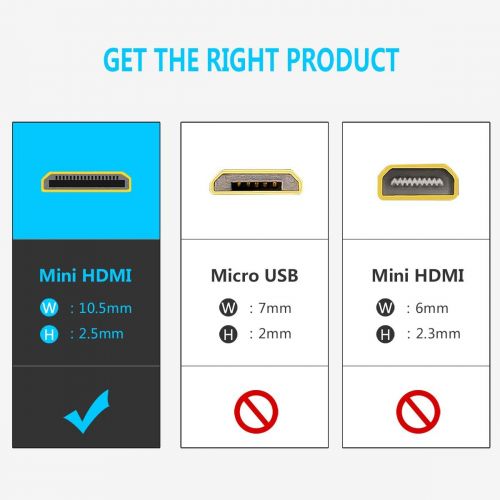  Mini HDMI to HDMI, Benfei 3 Pack Gold Plated HDMI to Mini HDMI Adapter Compatible for Raspberry Pi, Camera, Camcorder, DSLR, Tablet, Video Card