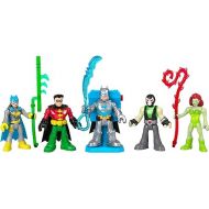 DC Super Friends Fisher-Price Imaginext Preschool Toys Batman Battle Multipack 9-Piece Figure Set with Light-Up Backpack for Ages 3+ Years