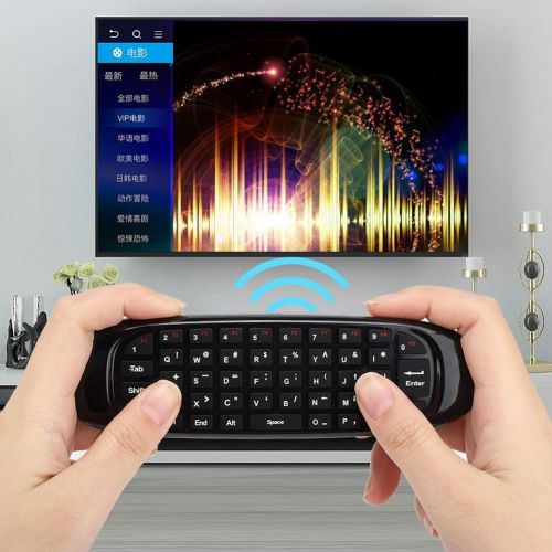  ASHATA Wireless Remote Control, C120 USB 2.4G Wireless Flying Mouse,Keyboard Remote Control,for Windows/Mac OS/Android/Linux