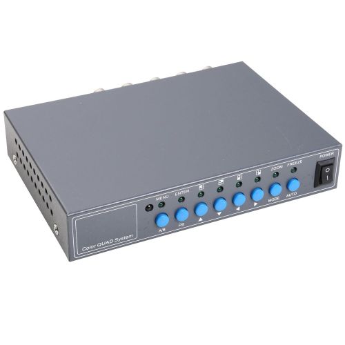  [아마존베스트]UHPPOTE 4CH Color Quad System Video Splitter CCTV Camera Processor with Remote Control 5 BNC Adapter