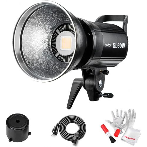  [아마존베스트]Godox SL-60W 60W CRI95+ Qa 90 5600±300K Bowens Mount Led Continuous Video Light with BD-04 Barn Door,Wirelessly Adjust Brightness, 433MHz Grouping System,for Video Recording,Weddin