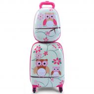 Unicorn Goplus 2Pc Kid Luggage, 12 & 16 Kids Carry On Luggage Set, Kids Carry On Spinner Luggage Set, Rolling Trolley Suitcase for Boys and Girls Travel Suitcases