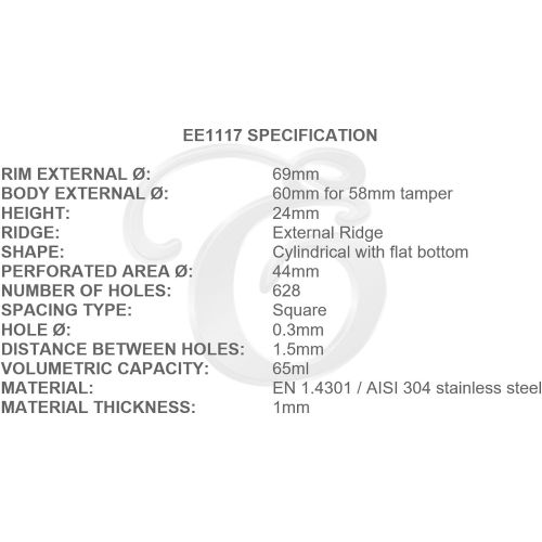  [아마존베스트]EDESIA ESPRESS - Sieve insert for Rocket - replacement for portafilter holder - 14 g (2 cups).