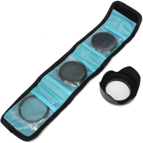  Unknown 58mm UV CPL ND4 Circular Polarizing Filter Kit Set + Lens Hood for Canon Camera