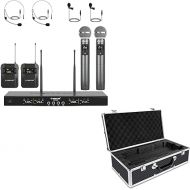 Phenyx Pro Wireless Microphone System PTU-5200 Bundle with The Customizable Large Size Carrying Case