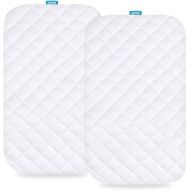 Waterproof Bassinet Mattress Pad Cover Compatible with Ingenuity Dream & Grow, Chicco LullaGo Anywhere Portable and SnuzPod 4 Bedside Crib, 2 Pack, Ultra Soft Viscose Made from Bamboo Terry Surface