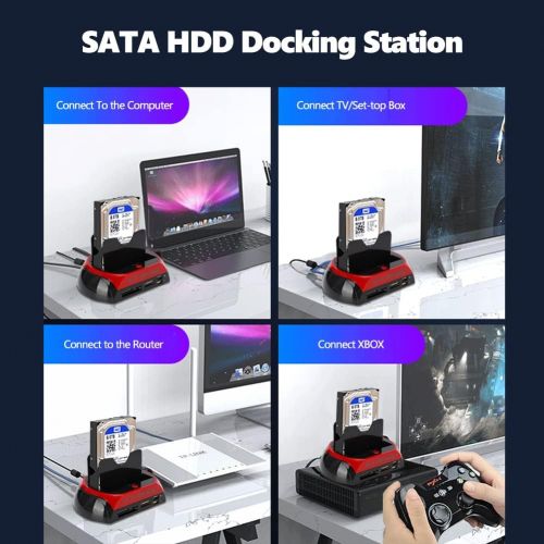  Tosuny 2.5/3.5 HDD All in 1 HDD Hard Drive Docking Station, 2.5 / 3.5 SATA IDE HDD Docking Station, Support All 2.5/3.5 SATA & IDE Hard Disk, Compatible with USB 1.1, USB 2.0 SATA