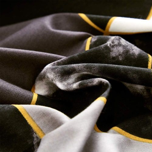  [아마존베스트]karever Black Marble Bedding Duvet Cover Set Twin Kids Gold Triangle Geometric Duvet Covers Cotton Comforter Cover Sets for Children Boys Girls Teens