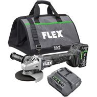 FLEX 24V Brushless Cordless 5-Inch 10,000 RPM Variable Speed Paddle Switch Angle Grinder Kit with 5.0Ah Lithium Battery and 160W Fast Charger - FX3171A-1C