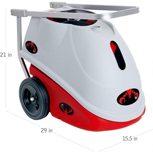  Lobster Sports ? Elite Two Battery Powered Tennis Ball Machine ? Triple Oscillation ? Top & Backspin ? 80mph Throws ? 60° Lobs ? 4 to 8 Hour Runtime ? 44 lb ? Portable ? Charger In