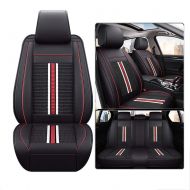 FENGWUTANG Car Seat Covers,Summer Universal Leather and Ice Silk Breathable Front and Rear 5 Seats Full Set Car Seat Cushion Cover for Most Cars SUV Van