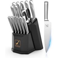 imarku 16 Pcs Knife Set, Kitchen Knife Set with Block, Ultra Sharp Stainless Steel Chef Knife Set, Dishwasher Safe Knife Block Set with One-piece Ergonomic Handle, Gifts for Women and Men