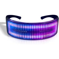 [아마존베스트]LEMEN LEAMTUZO, LED Glasses, Customize Messages LED Bluetooth Glasses Light up Party for Adults, Concerts, Festivals, Raves (Colorful Light)