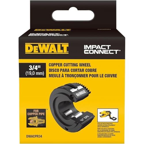  DEWALT Impact Connect Copper Cutter Wheel, Tube Cutter Wheel, 3/4 inch (DWACPR34)