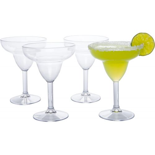  [아마존베스트]Deco Unbreakable Stemmed Margarita Glasses, 12oz - 100% Tritan - Shatterproof, Reusable, Dishwasher Safe Drink Glassware (Set of 4)- Indoor Outdoor Drinkware - Great Holiday and Wedding