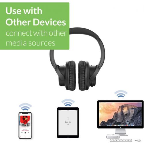  [아마존베스트]Avantree Ensemble Wireless Headphones for TV Watching w/Bluetooth Transmitter & Charging Dock (Digital Optical AUX RCA), Bluetooth 5.0 Headset for Seniors, 35 Hrs Audio Playtime, P