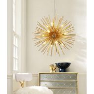SMEAMUS 30 Golden Sputnik Chandelier Post-Modern Ceiling Light Lamp with E14 Bulbs Pendant Lighting Fixture for Living Room Bedroom Dining Room (30 Inch)